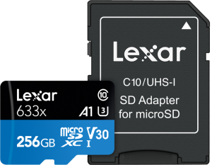 MEMORY MICRO SDXC 256GB UHS-I/W/ADAPTER LSDMI256BB633A LEXAR
