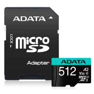MEMORY MICRO SDXC 512GB W/AD./AUSDX512GUICL10A1-RA1 ADATA