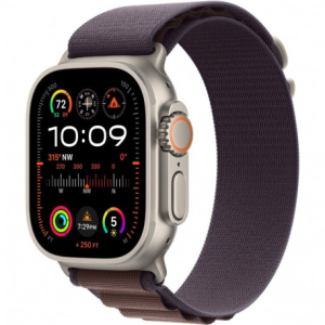 Apple Watch Ultra 2 49mm Natural Titanium Case with Alpine Loop (L) - Indigo