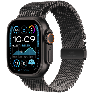Apple Watch Ultra 2 LTE 49mm Black Titanium Case with Titanium Milanese Loop (M) - Black