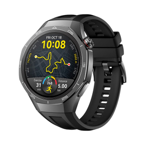 Huawei WATCH GT 5 Pro 46mm Black Titanium Case with Fluoroelastomer Strap - Black