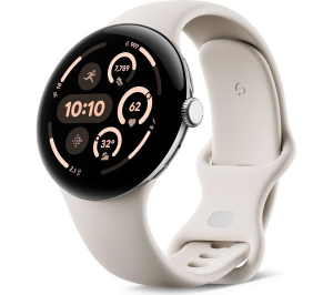 Google Pixel Watch 3 LTE 45mm Polished Silver Aluminum Case with Sport Band - Porcelain