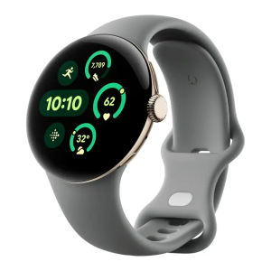 Google Pixel Watch 3 41mm Champagne Gold Aluminum Case with Sport Band – Hazel