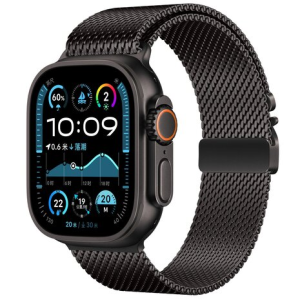Apple Watch Ultra 2 LTE 49mm Black Titanium Case with Titanium Milanese Loop (L) – Black